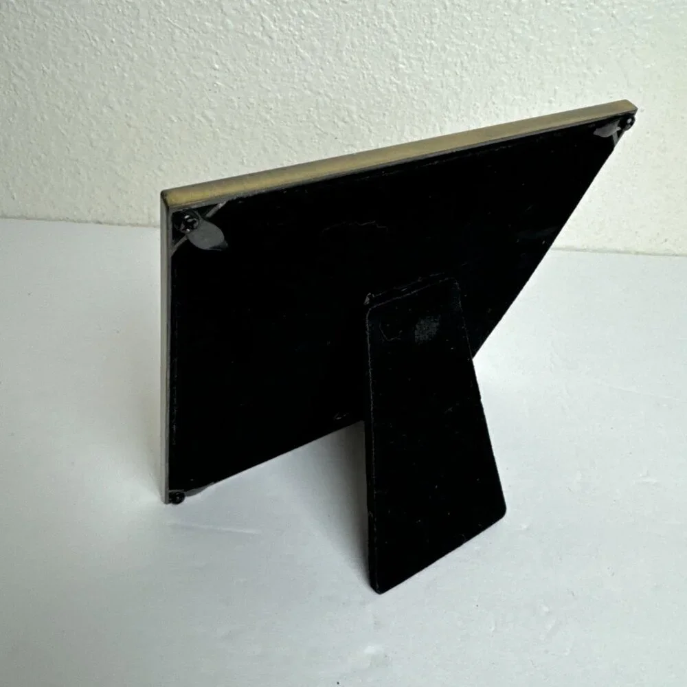 NEW Heavy Bronze Metal Ornate Picture Frame GENUINE CRYSTAL 6